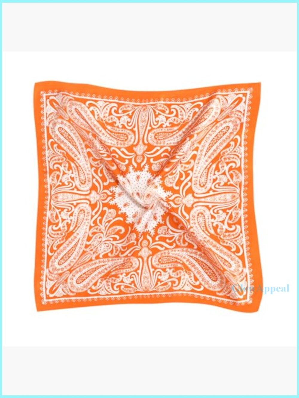 Large 27.5" Square Silk-Like Polyester Scarf Paisley Vintage Head Wrap - Picture 3 of 6